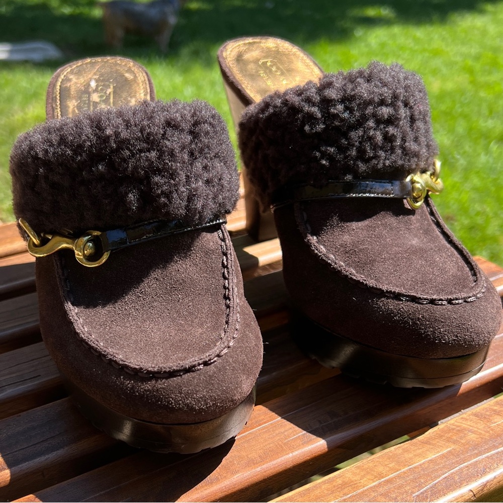 COACH Y2K Idyle Suede Platform Clogs Mules 9 - Picture 7 of 9